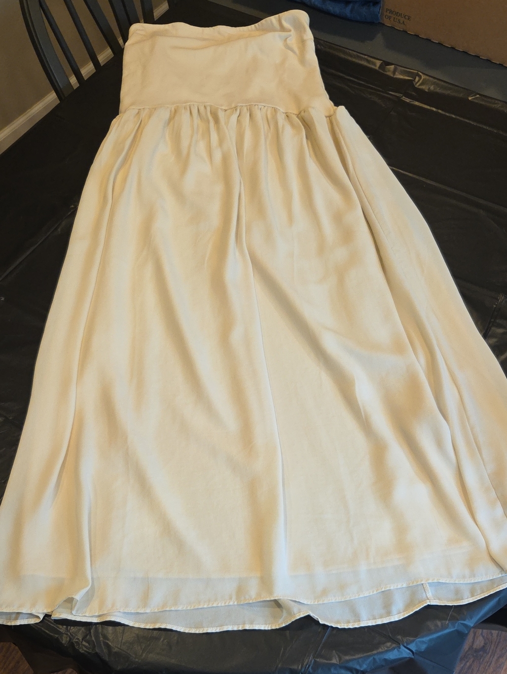 a new day Cream Gathered-Waist Maxi Skirt